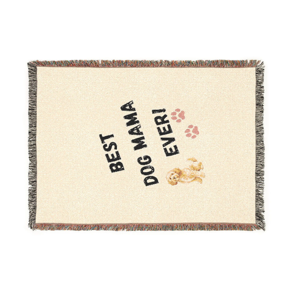 Best Dog Mama Ever Woven Blanket — Cozy Dog Lover Throw
