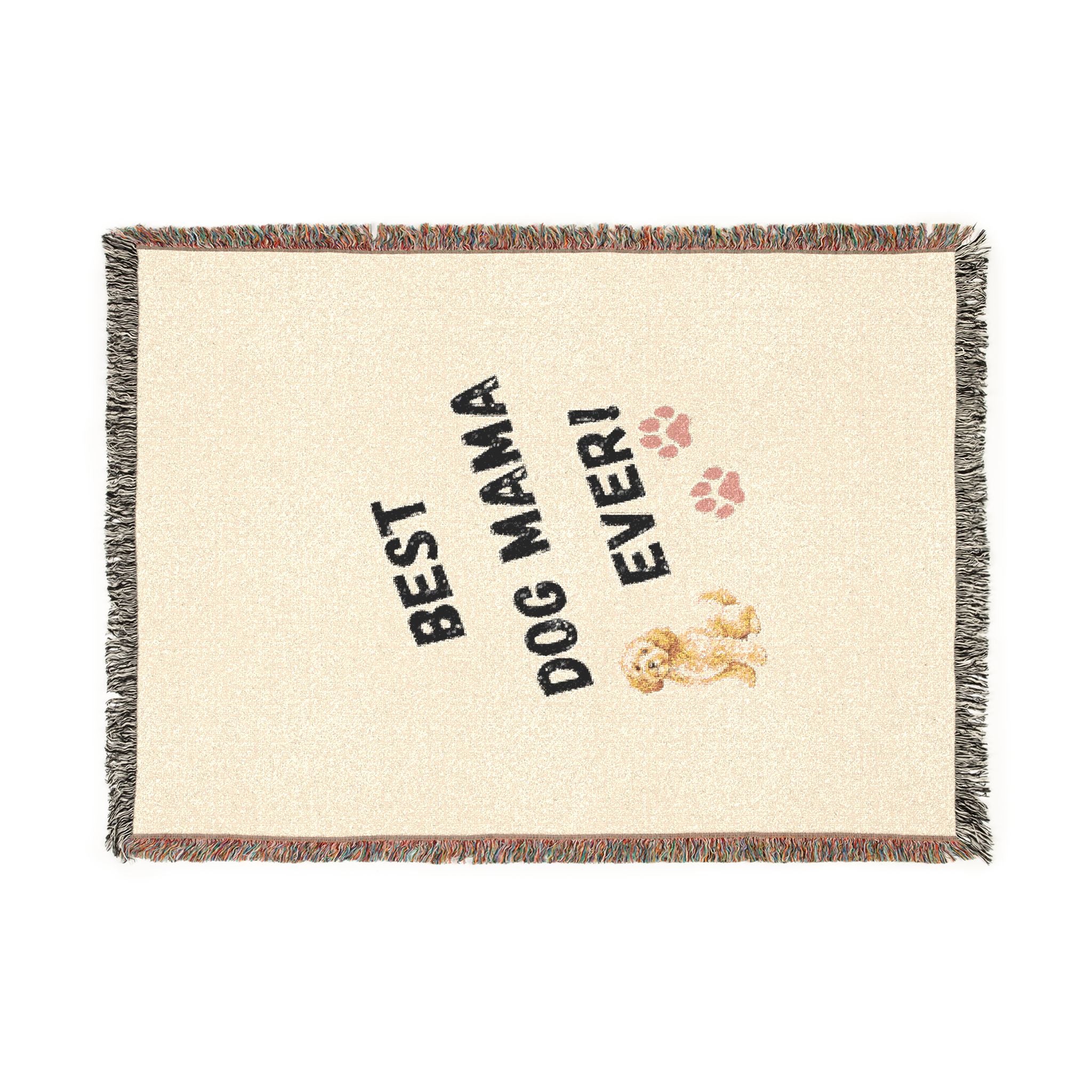 Best Dog Mama Ever Woven Blanket — Cozy Dog Lover Throw