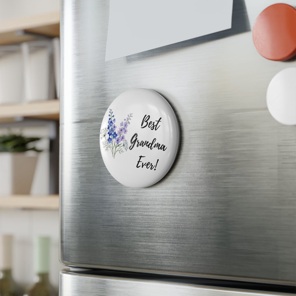 Best Grandma Ever Floral Button Magnet