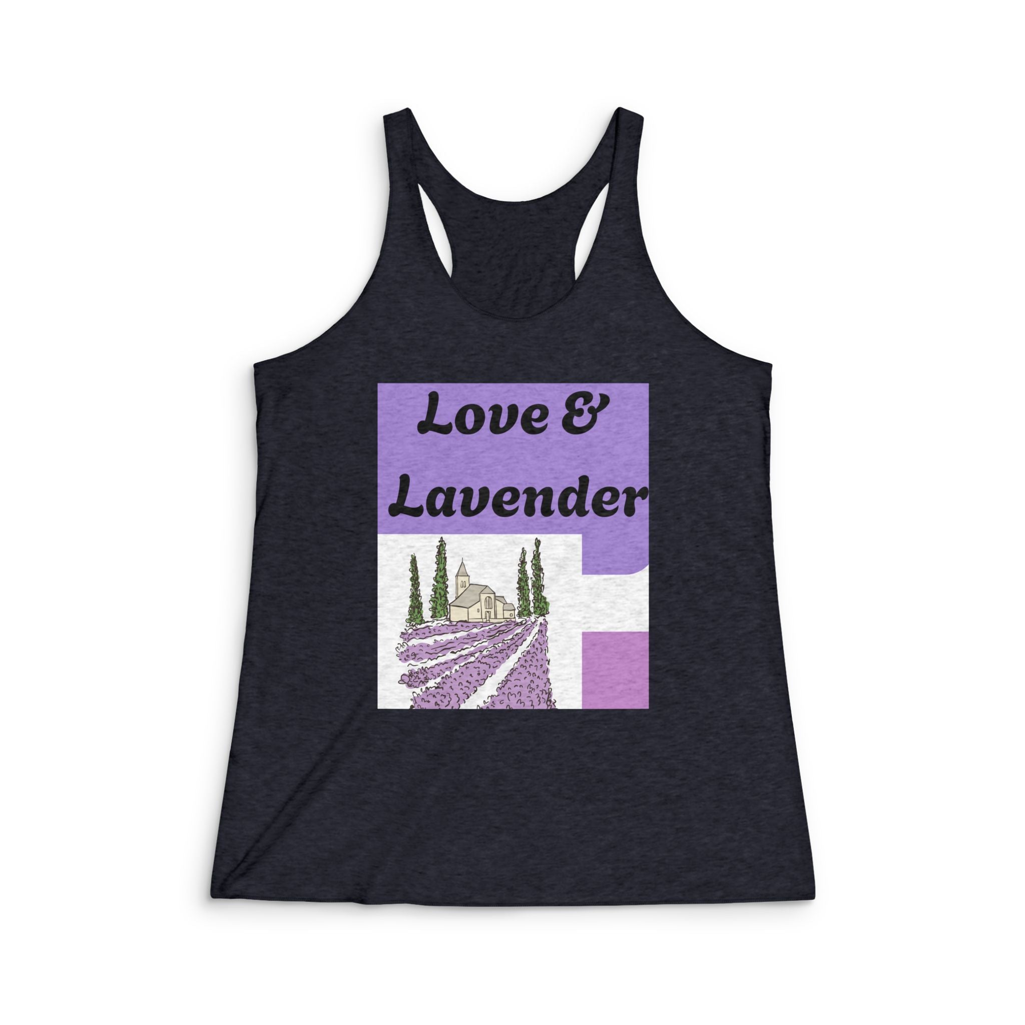 Love & Lavender Racerback Tank — Floral Lavender Field Women’s Tank Top