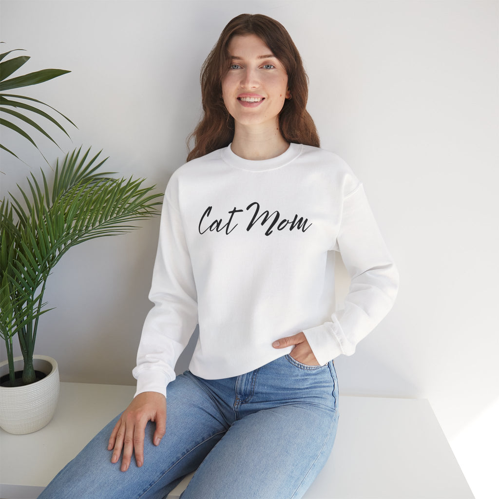 Cat Mom Crewneck Sweatshirt — Cozy Cat Lover Pullover