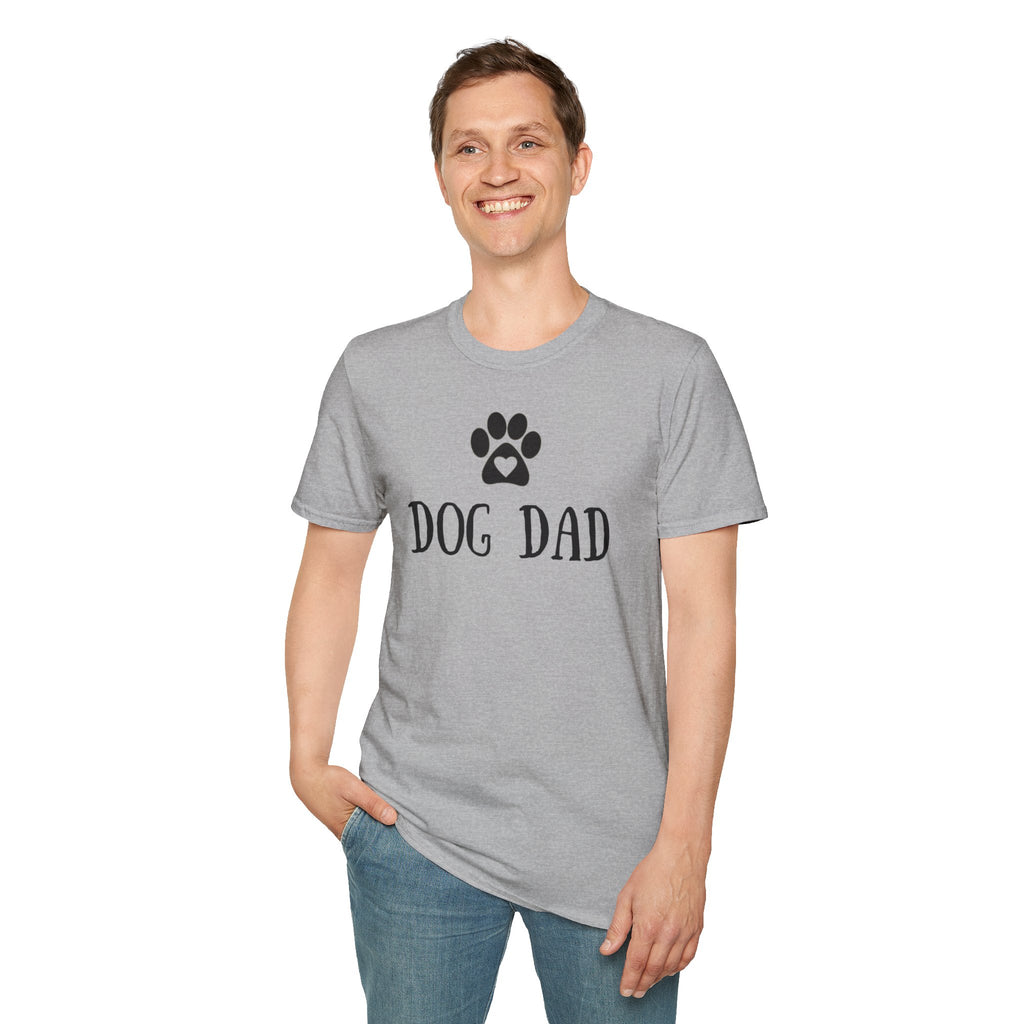 Dog Dad T-Shirt — Paw Print with Heart Graphic