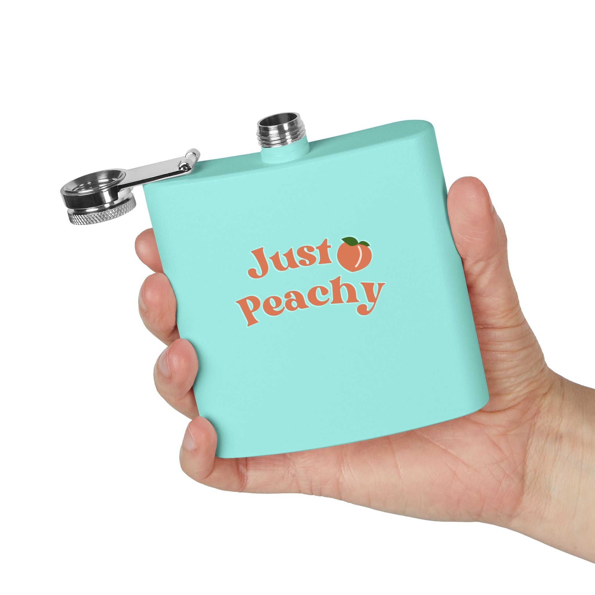 Flask — "Just Peachy" Stainless Steel 6oz Hip Flask
