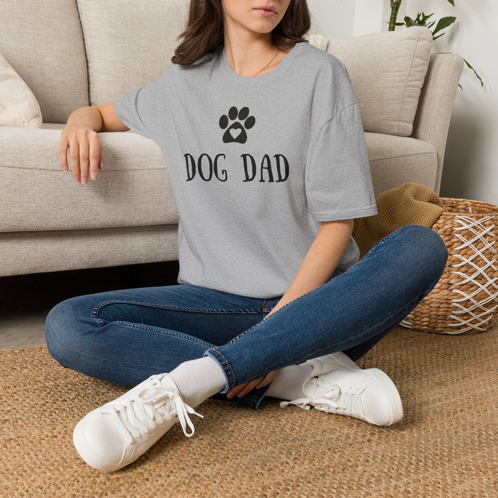 Dog Dad T-Shirt — Paw Print with Heart Graphic