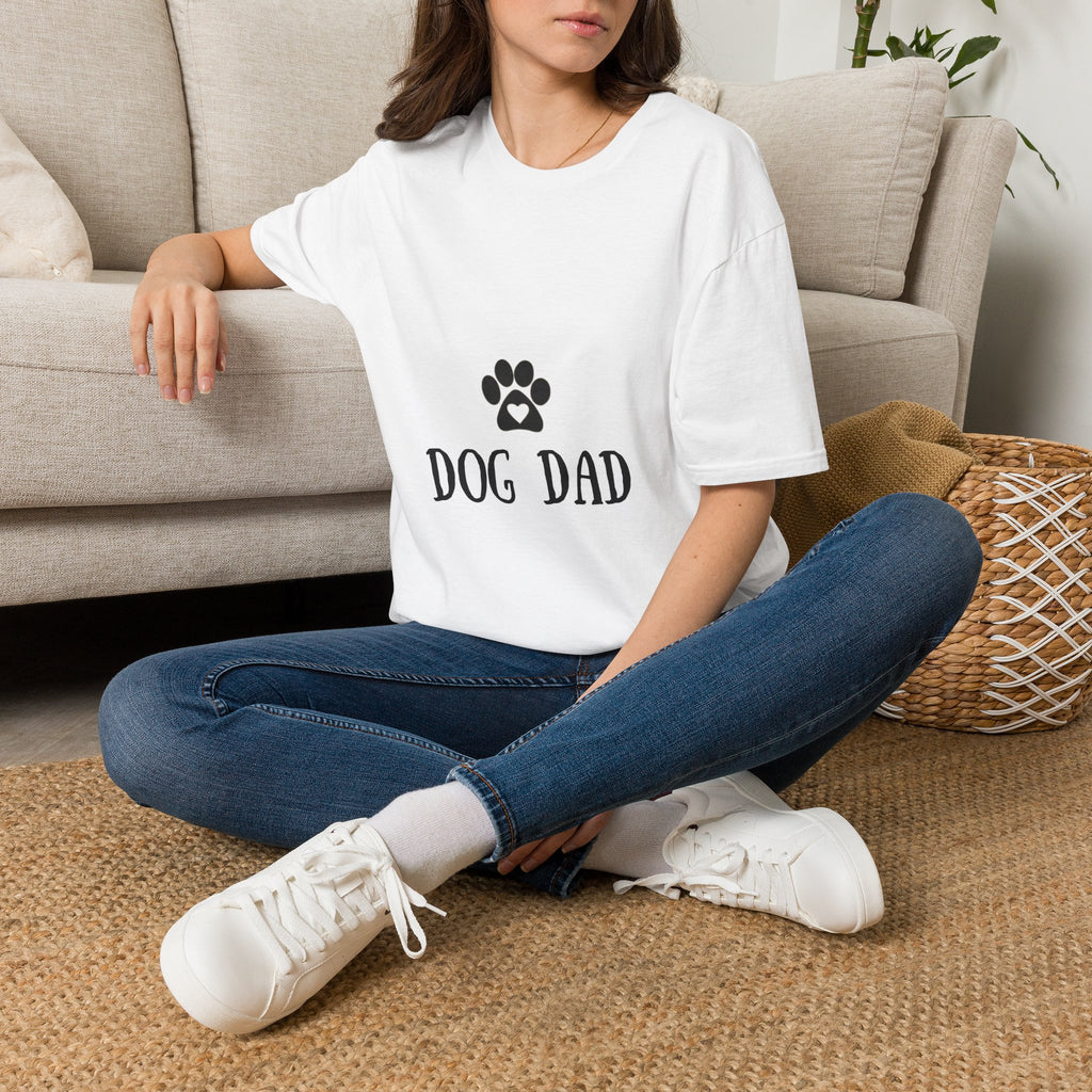 Dog Dad T-Shirt — Paw Print with Heart Graphic