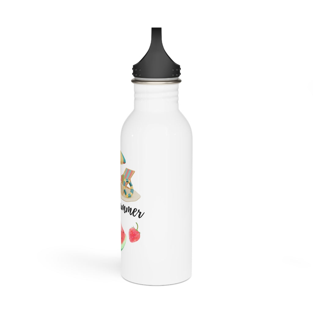 Hello Summer Stainless Steel Water Bottle – Beach, Watermelon & Popsicle Design