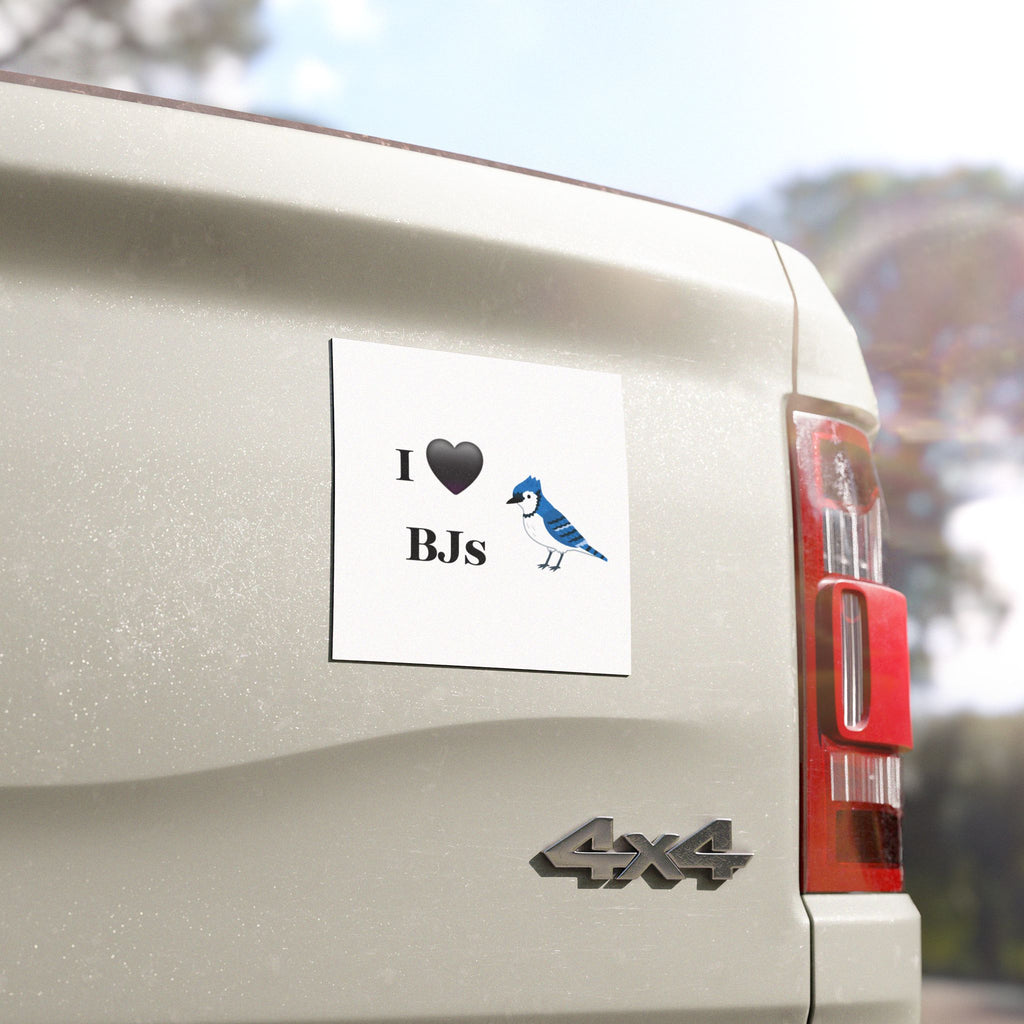 I  BJs Blue Jay Car Magnet — Funny Bird Lover Automotive Decal