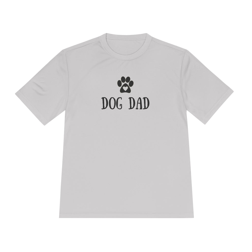 Dog Dad Moisture-Wicking Tee — Paw Print Graphic Shirt for Dog Lovers