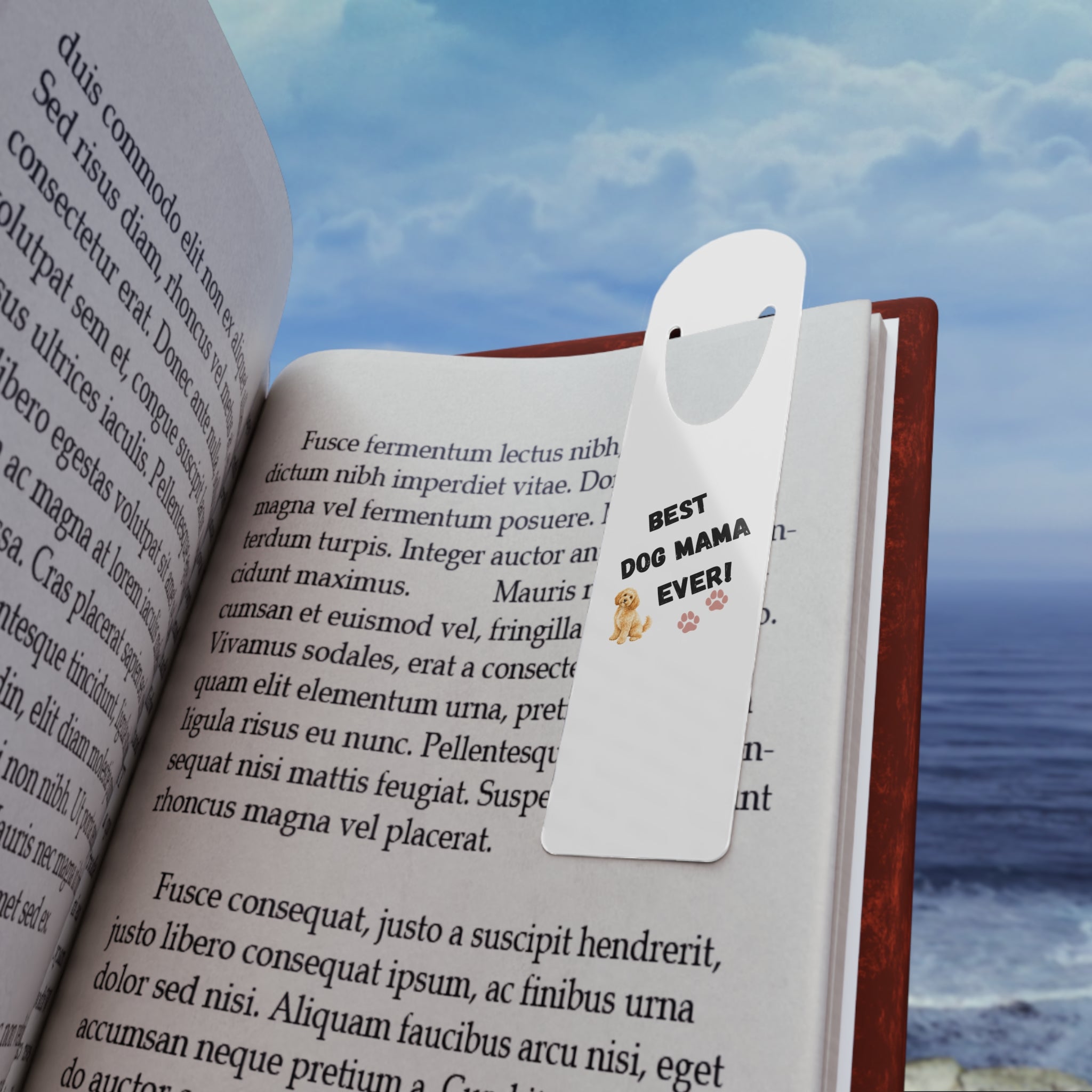 Best Dog Mama Ever Metal Bookmark — Cute Paw Print Gift for Dog Lovers