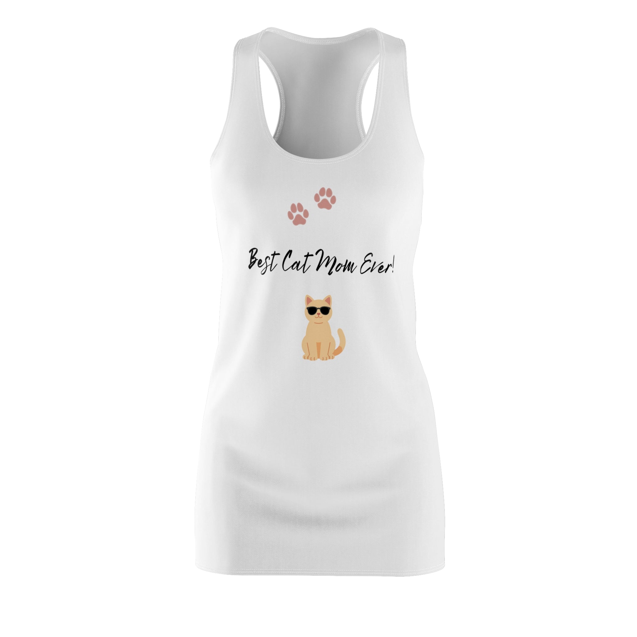 Best Cat Mom Ever Racerback Dress — Cute Cat Mom Summer Dress