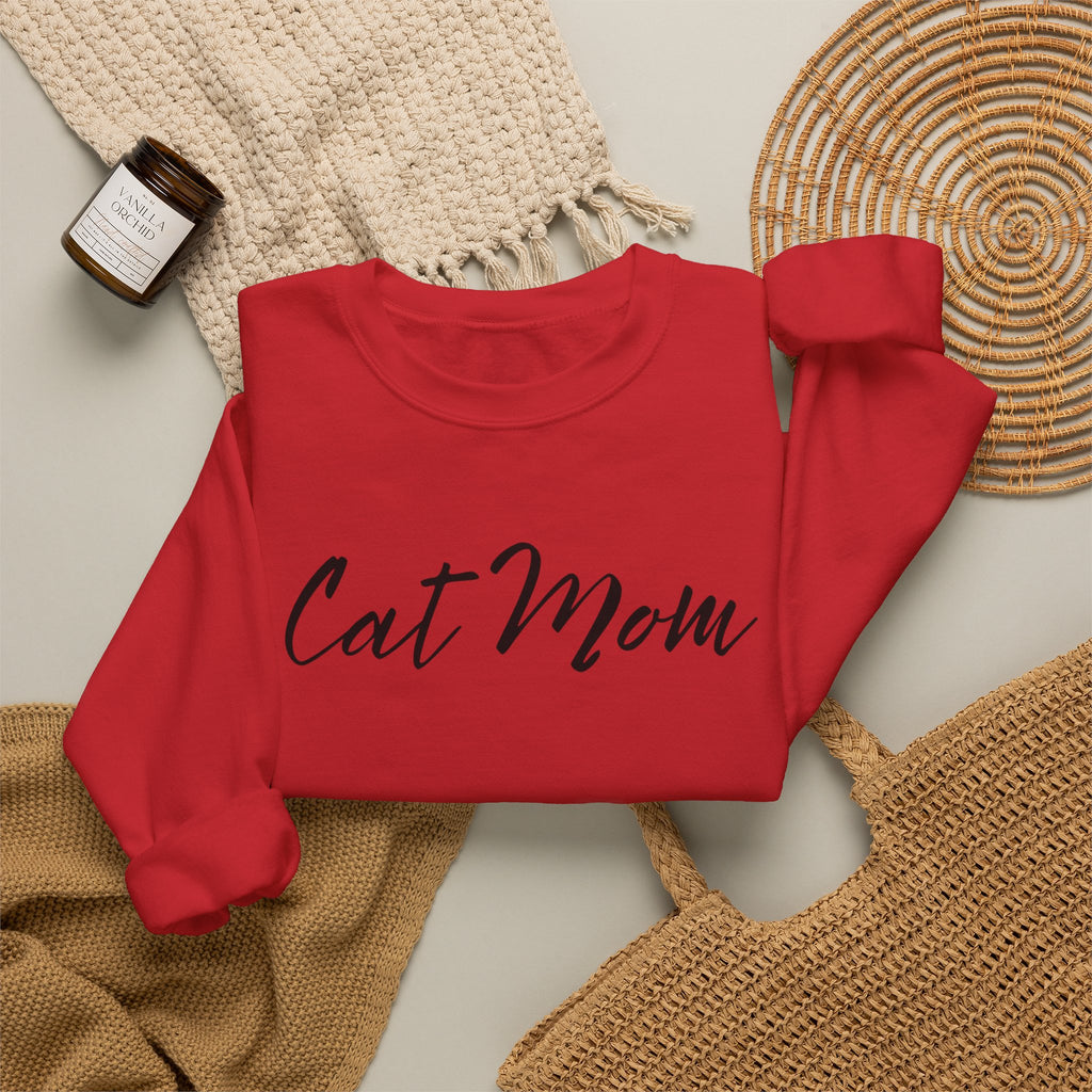 Cat Mom Crewneck Sweatshirt — Cozy Cat Lover Pullover