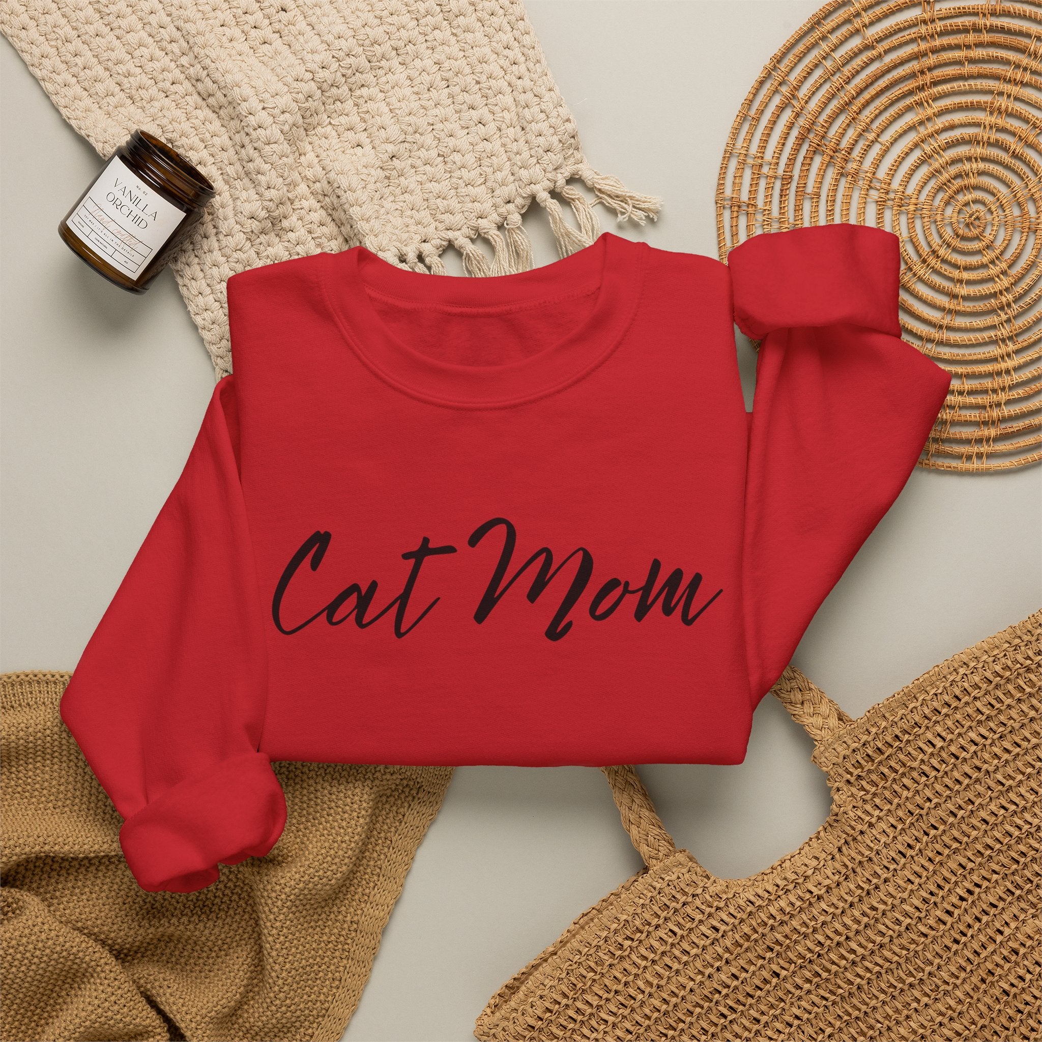Cat Mom Crewneck Sweatshirt — Cozy Cat Lover Pullover
