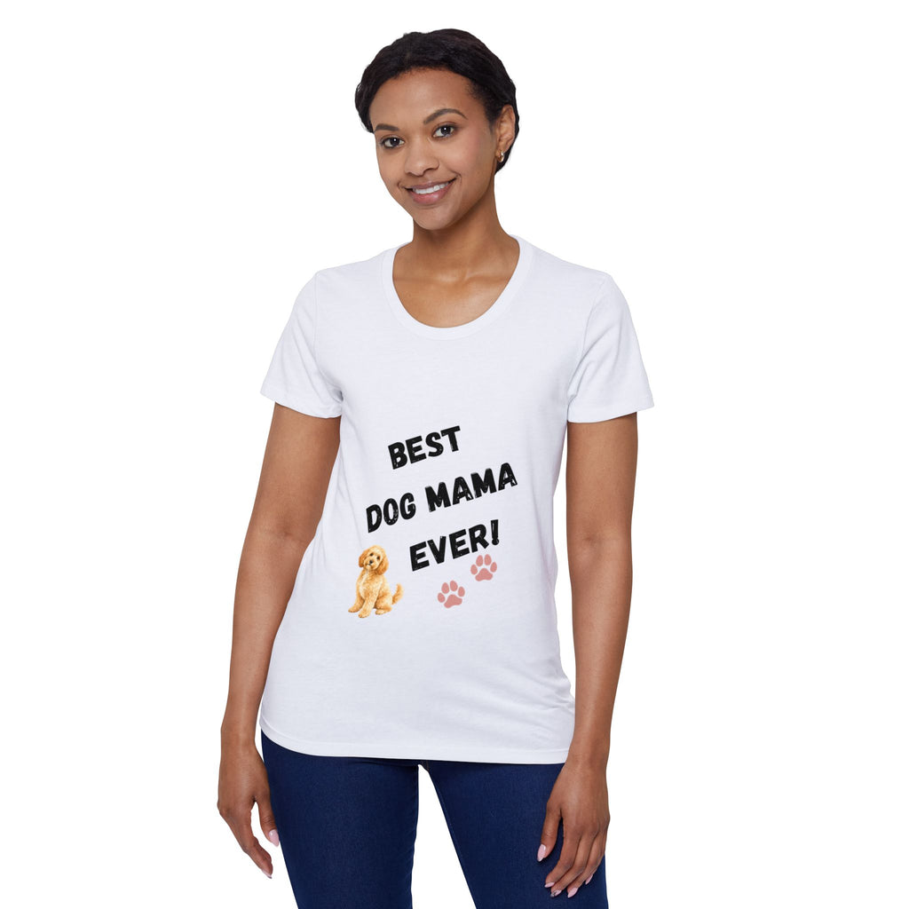 Best Dog Mama Ever T-Shirt — Women's Organic Paw Print Tee