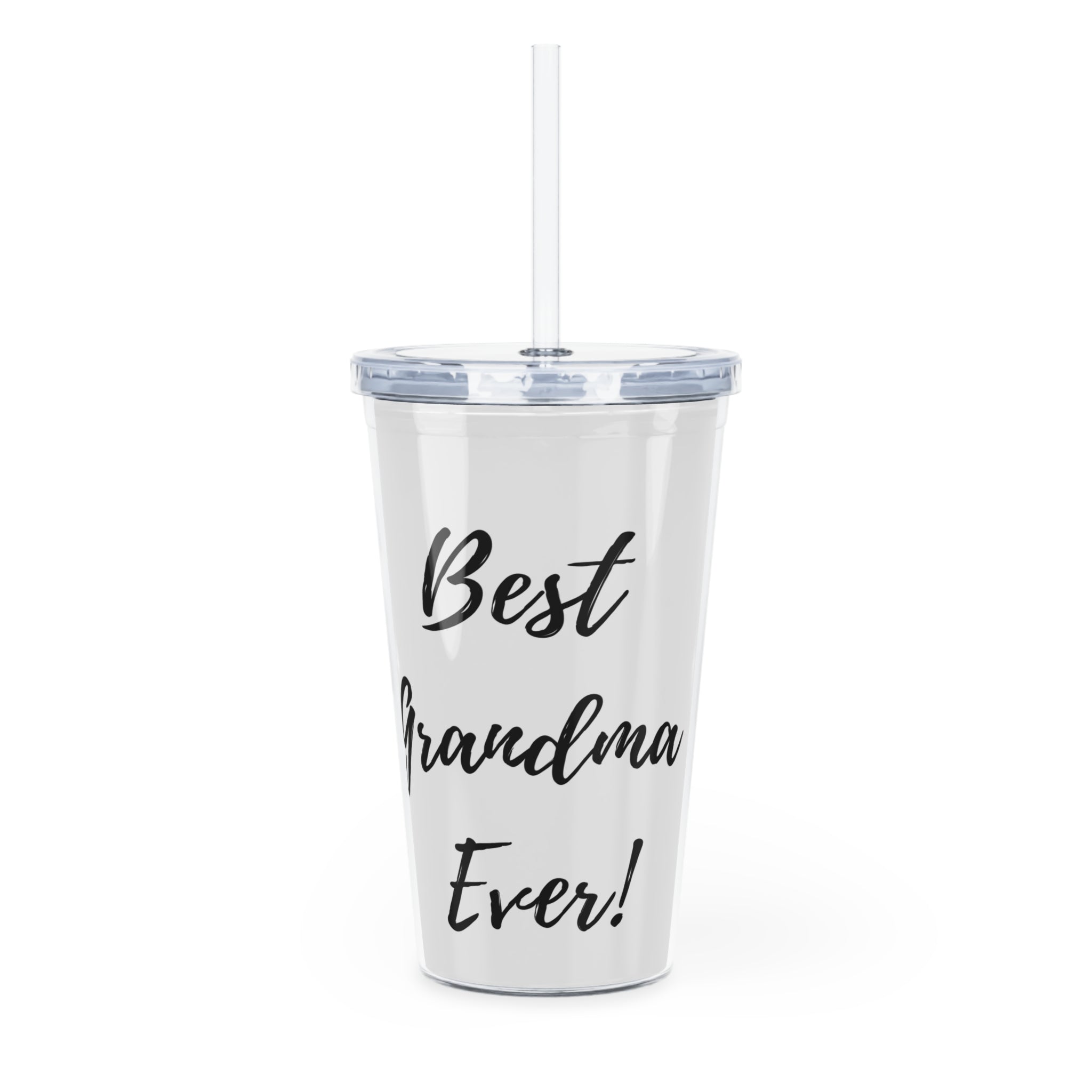 Lavender Bouquet Tumbler with Straw — 'Best Grandma Ever' Floral Travel Cup