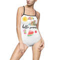 One-Piece Swimsuit — "Hello Summer" Beach Print