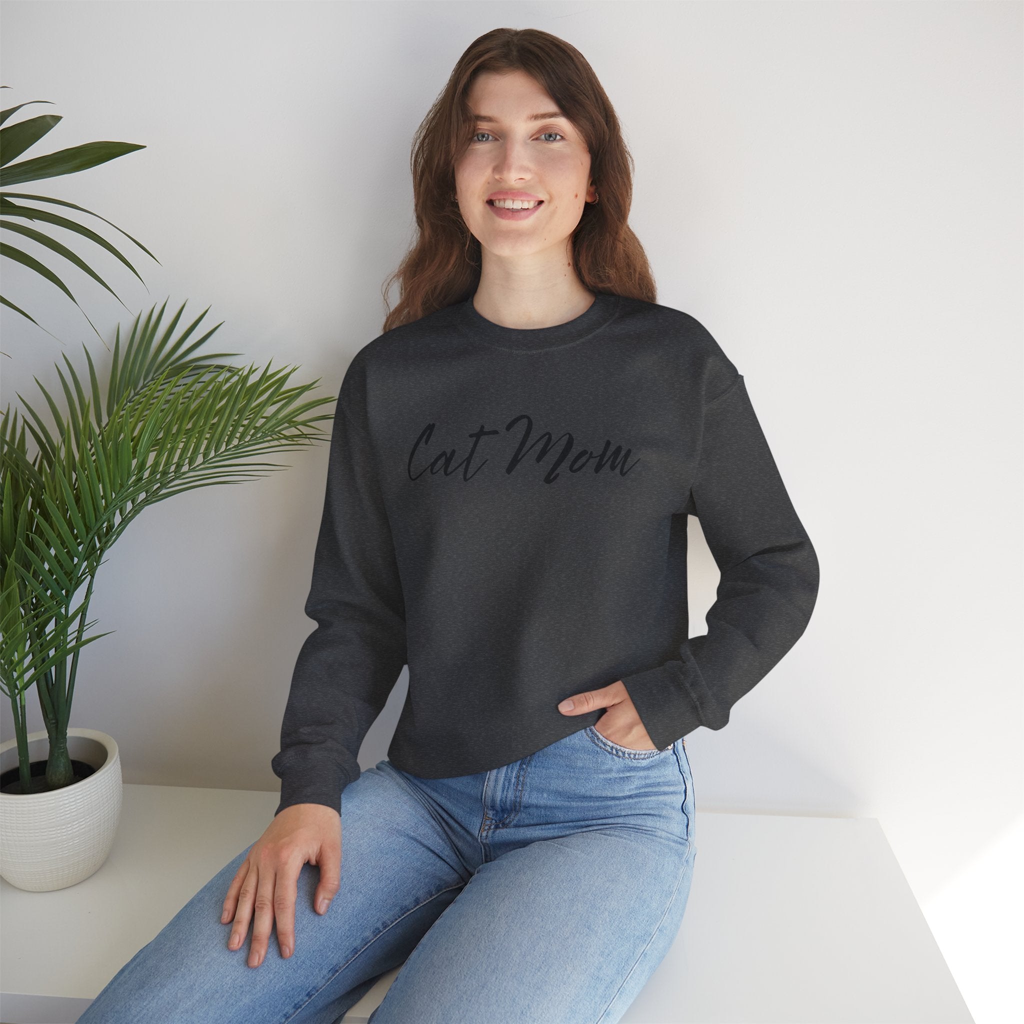 Cat Mom Crewneck Sweatshirt — Cozy Cat Lover Pullover