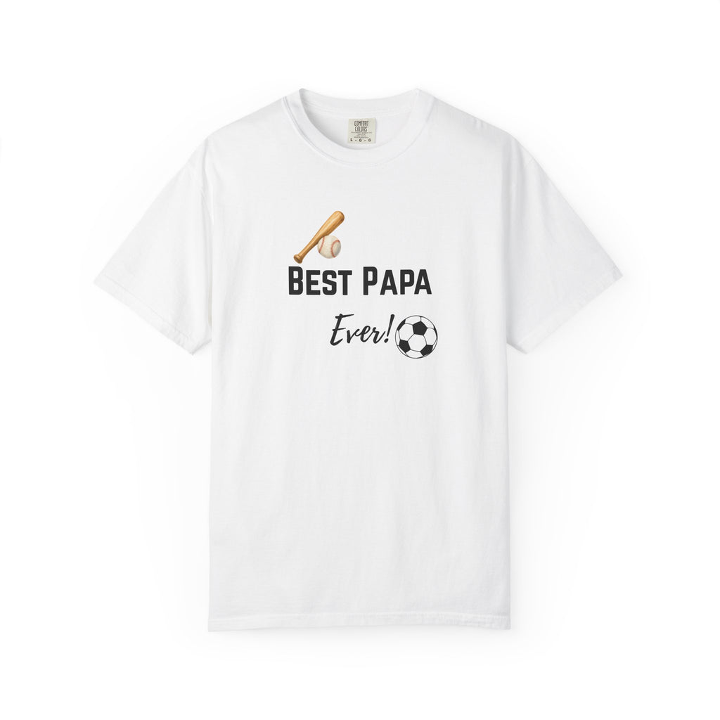 T-Shirt — "Best Papa Ever!" Soccer & Bat Dad Gift