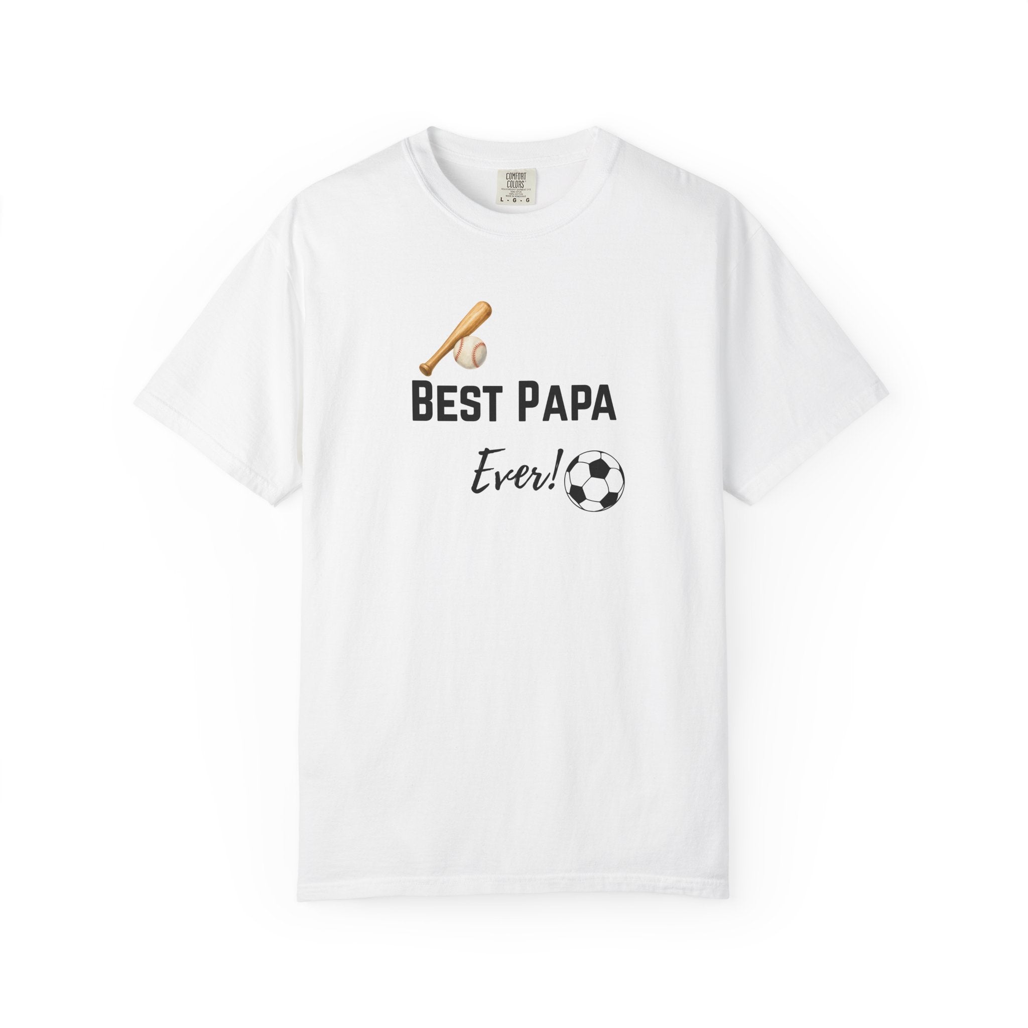T-Shirt — "Best Papa Ever!" Soccer & Bat Dad Gift