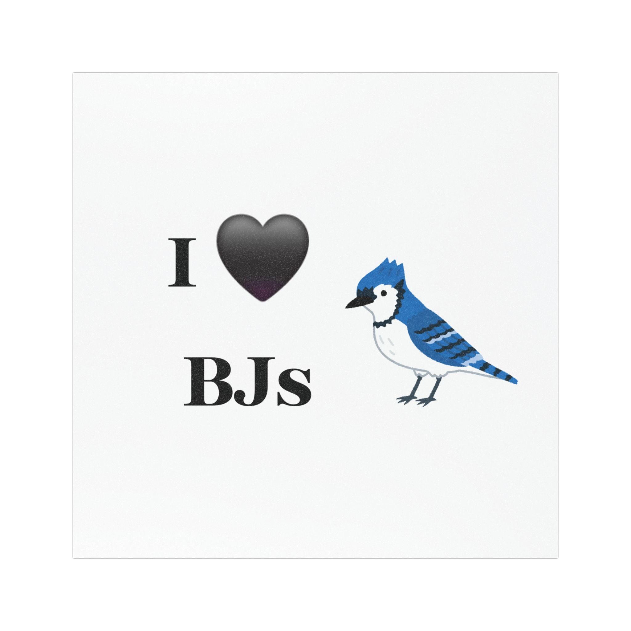 I  BJs Blue Jay Car Magnet — Funny Bird Lover Automotive Decal