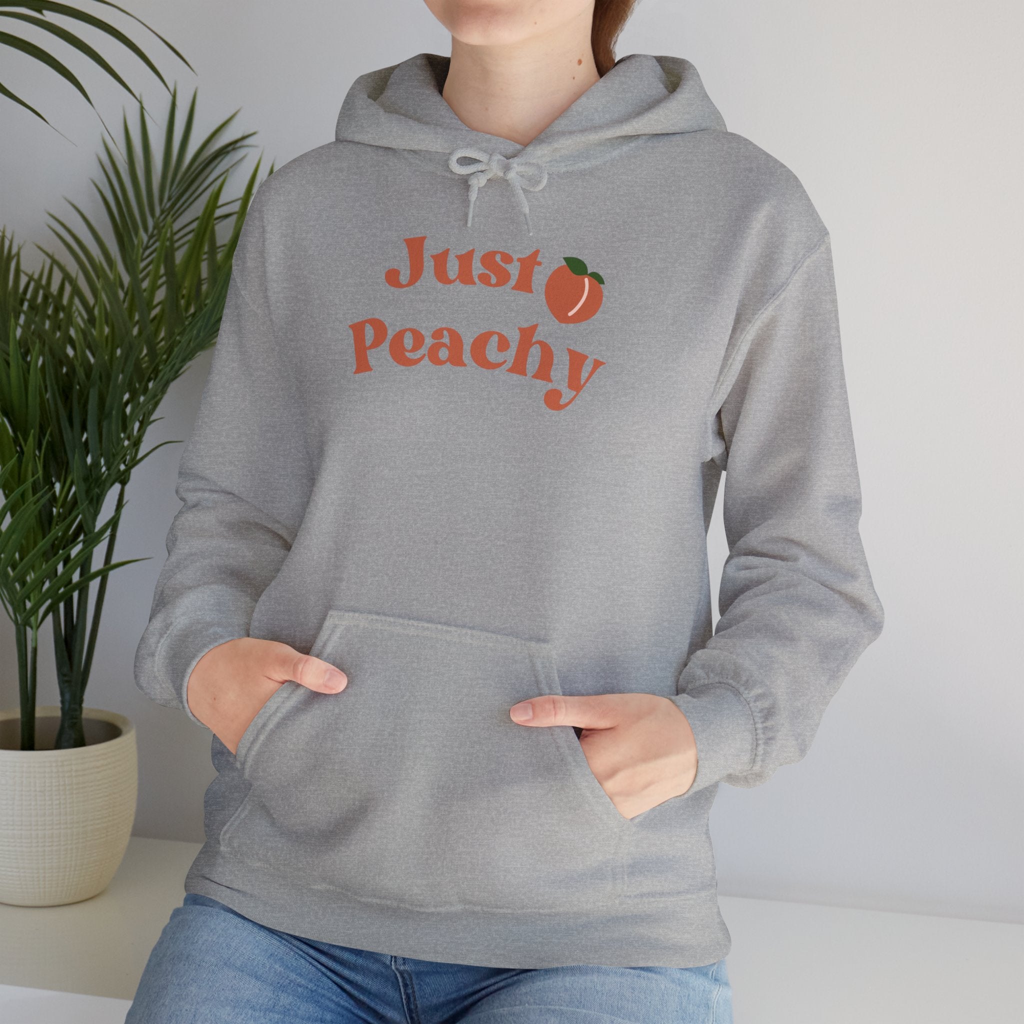 Just Peachy Hoodie – Cute Peach Graphic Pullover Sweatshirt