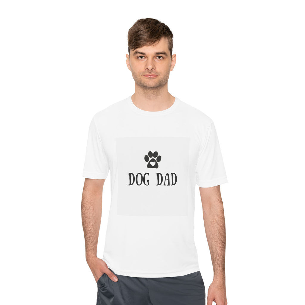 Dog Dad Moisture-Wicking Tee — Paw Print Graphic Shirt for Dog Lovers