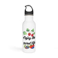 Water Bottle — "Enjoy the Sweet Life" Floral Berry Stainless Steel Bottle