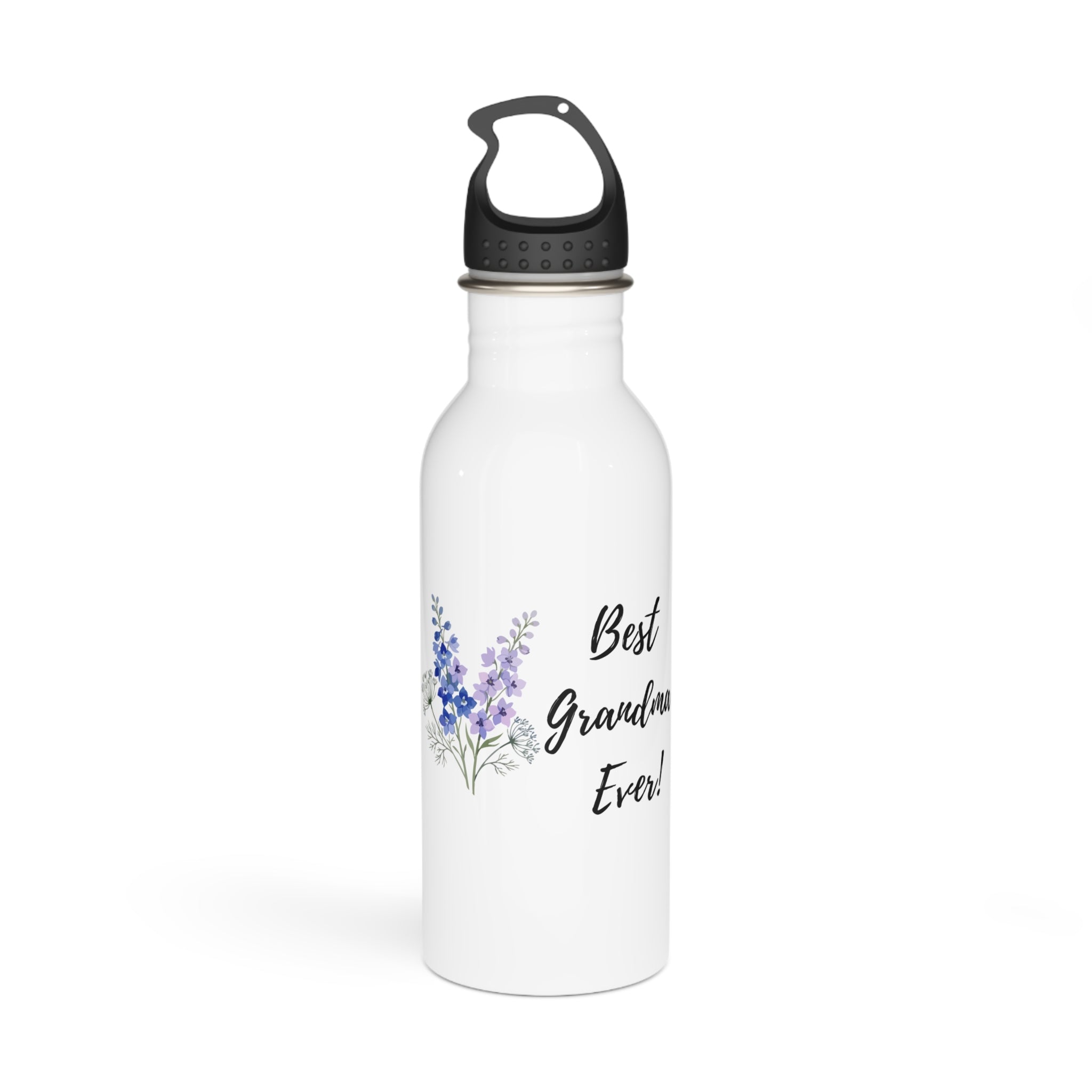 Best Grandma Ever Stainless Steel Water Bottle — Floral Lavender Travel Bottle