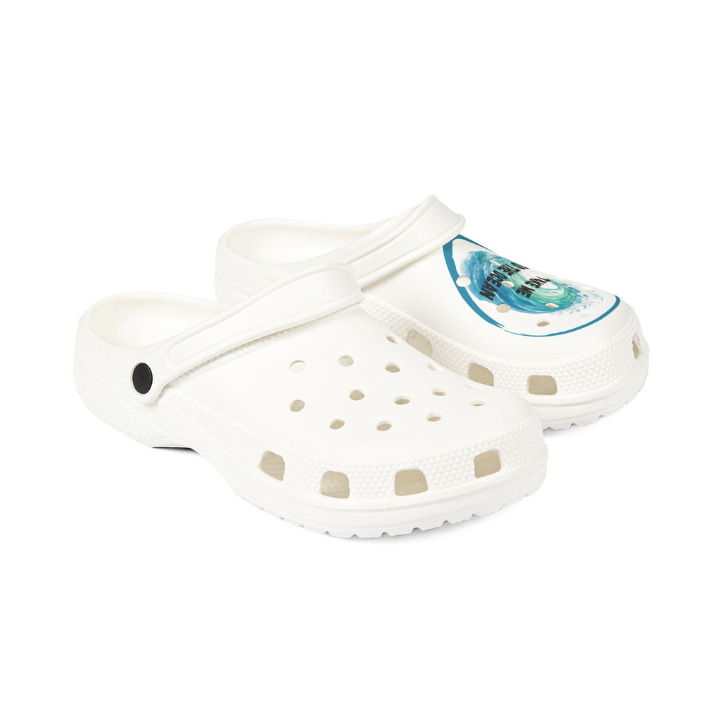 Take Me to the Ocean EVA Clogs — Watercolor Wave Slip-On Shoes