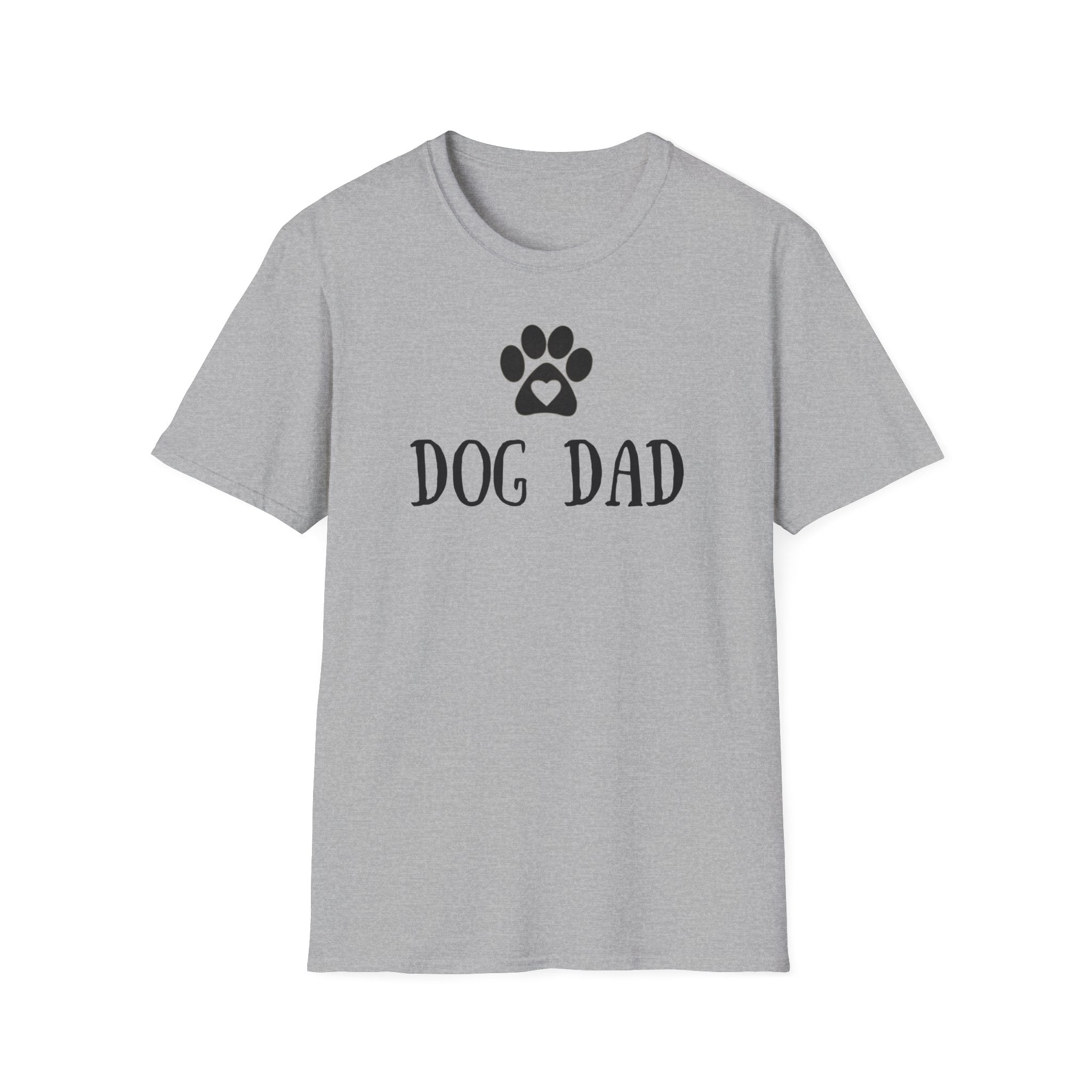 Dog Dad T-Shirt — Paw Print with Heart Graphic