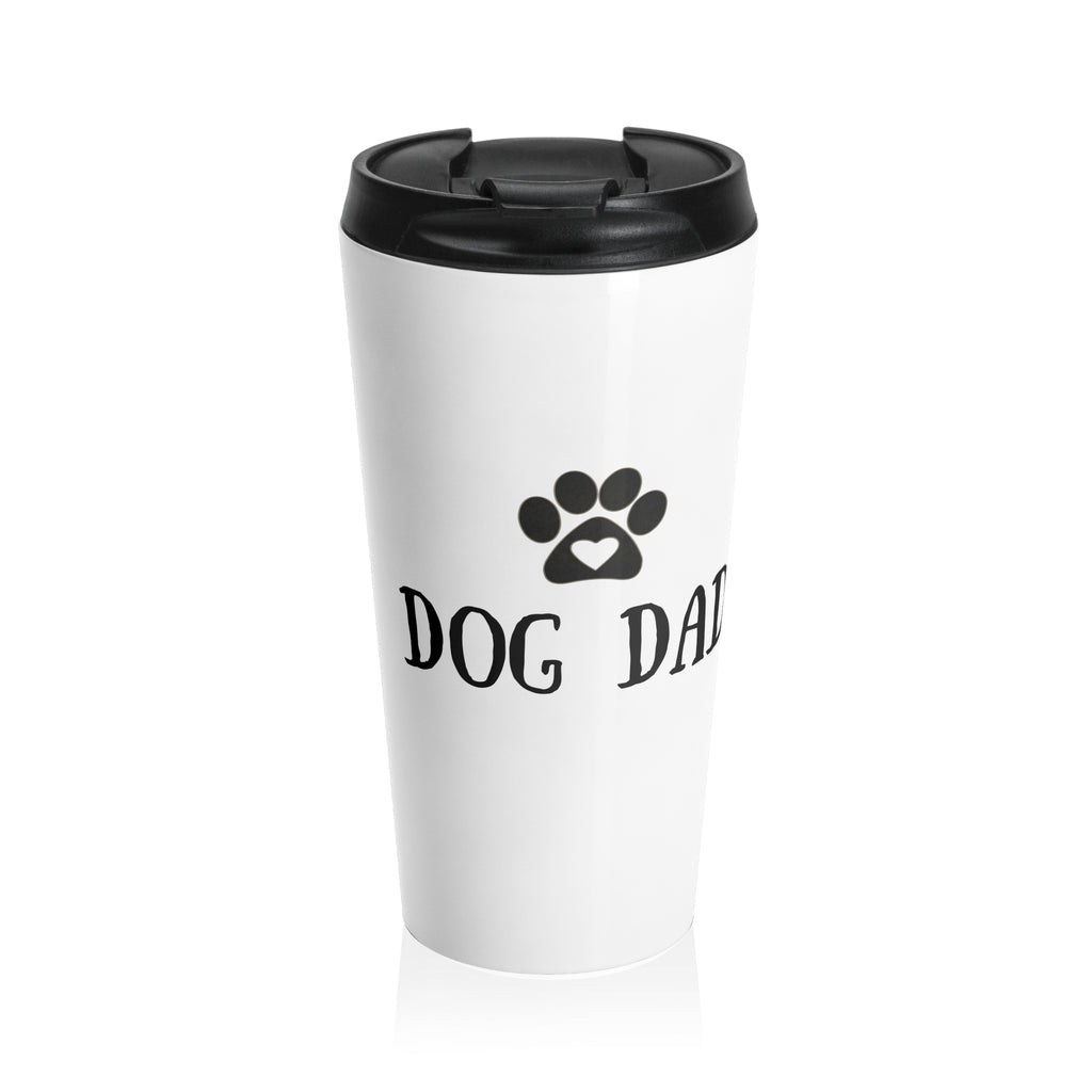 Dog Dad Stainless Steel Travel Mug – Paw Print Insulated Tumbler