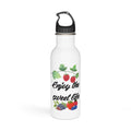 Water Bottle — "Enjoy the Sweet Life" Floral Berry Stainless Steel Bottle