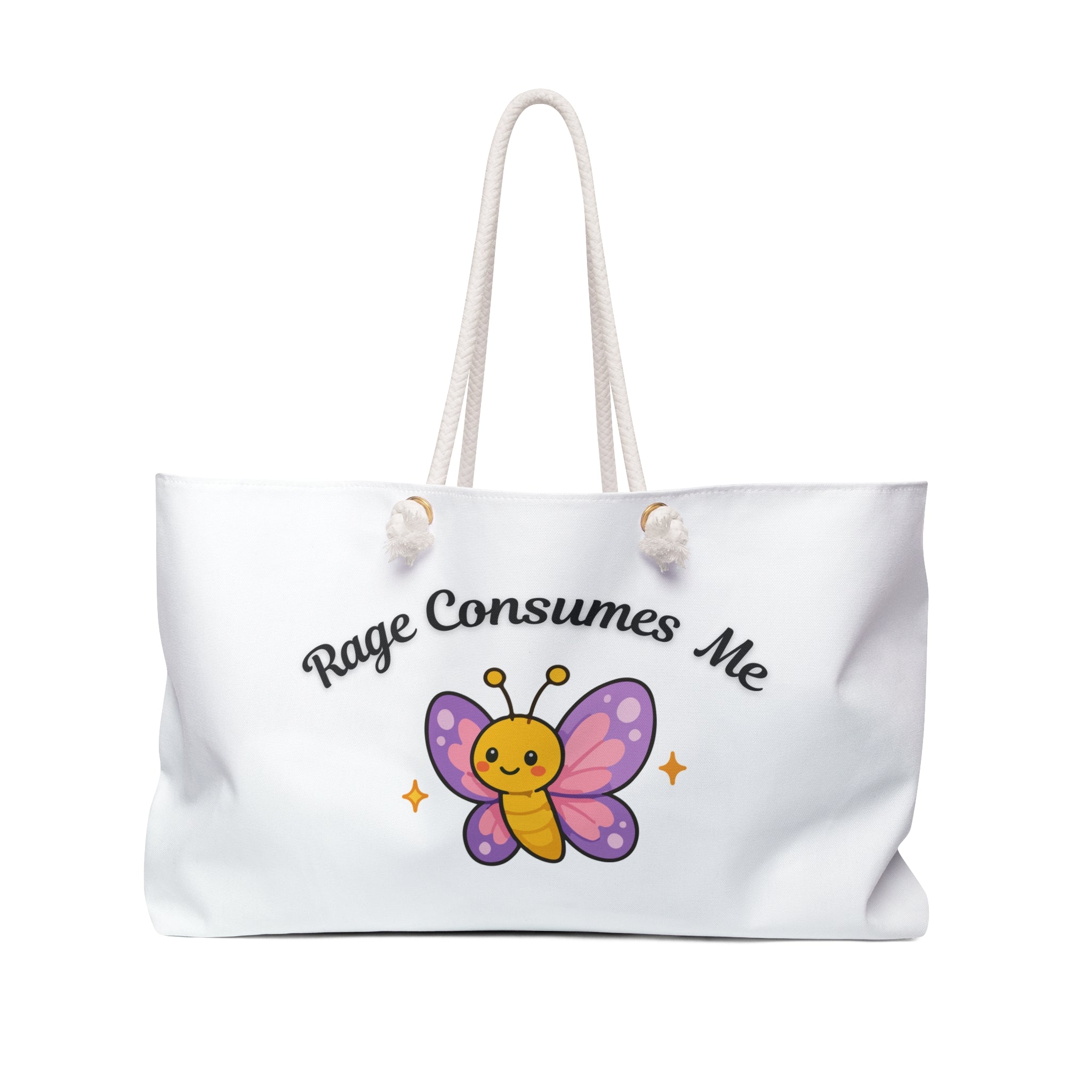 Weekender Bag — Cute Butterfly "Rage Consumes Me" Weekend Tote
