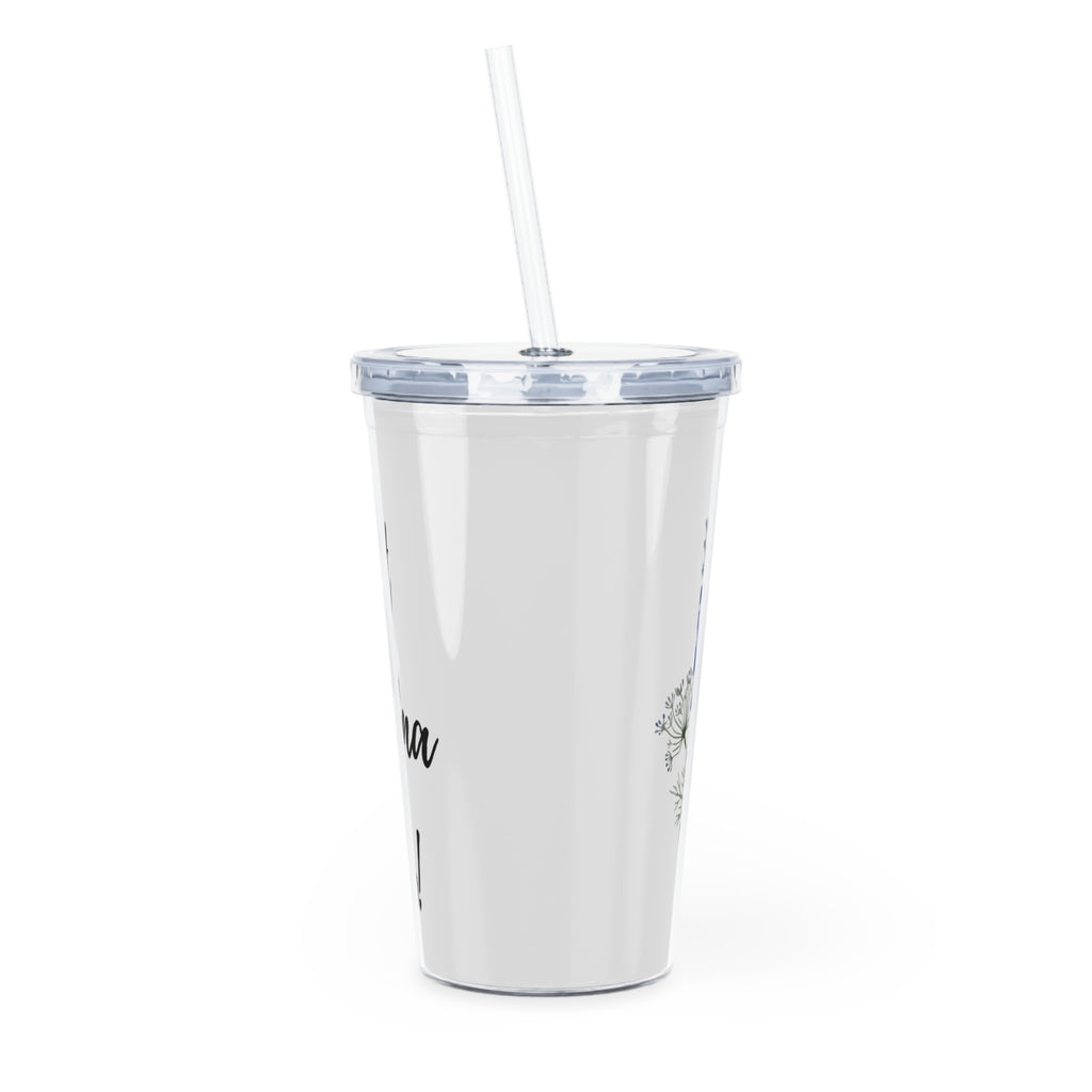 Lavender Bouquet Tumbler with Straw — 'Best Grandma Ever' Floral Travel Cup