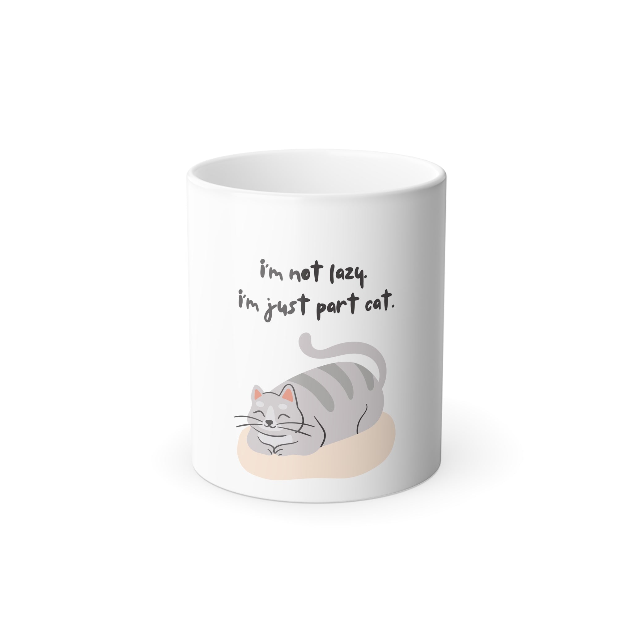 Color-Changing Mug — “I’m Not Lazy, I’m Just Part Cat” Cute Cat Coffee Mug, 11oz