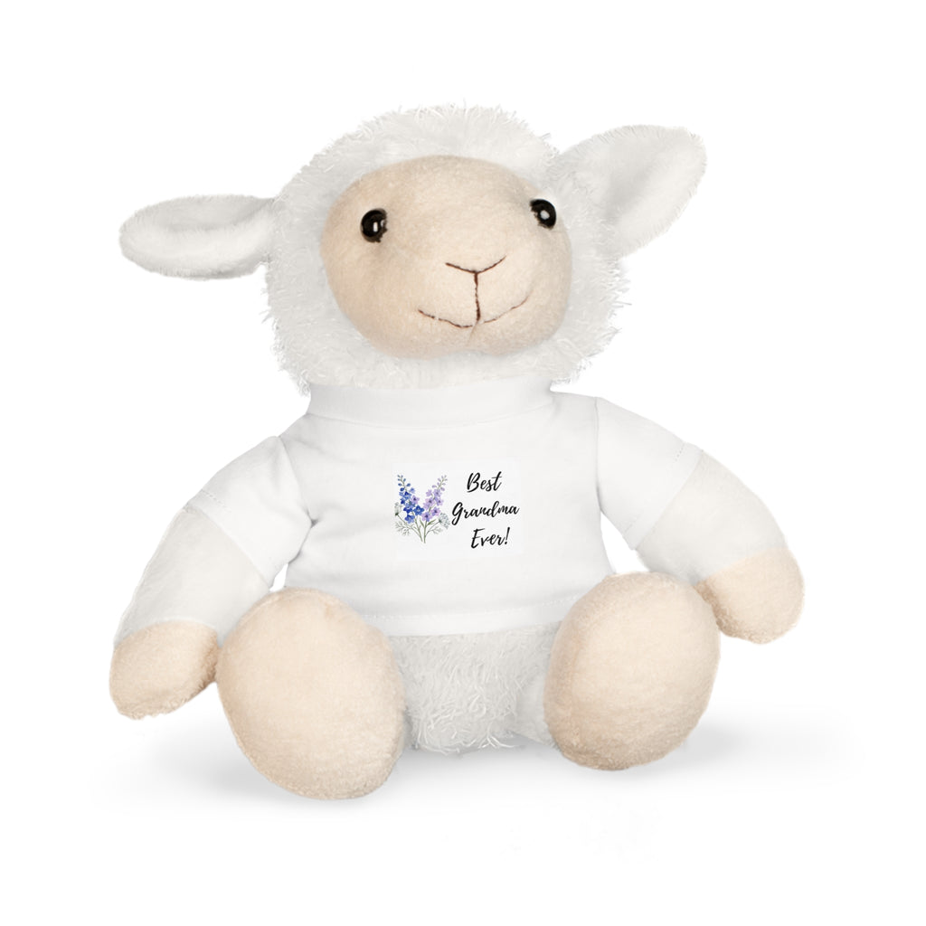 Teddy Bear Plush Toy — White T‑Shirt 'Best Grandma Ever' Floral Gift