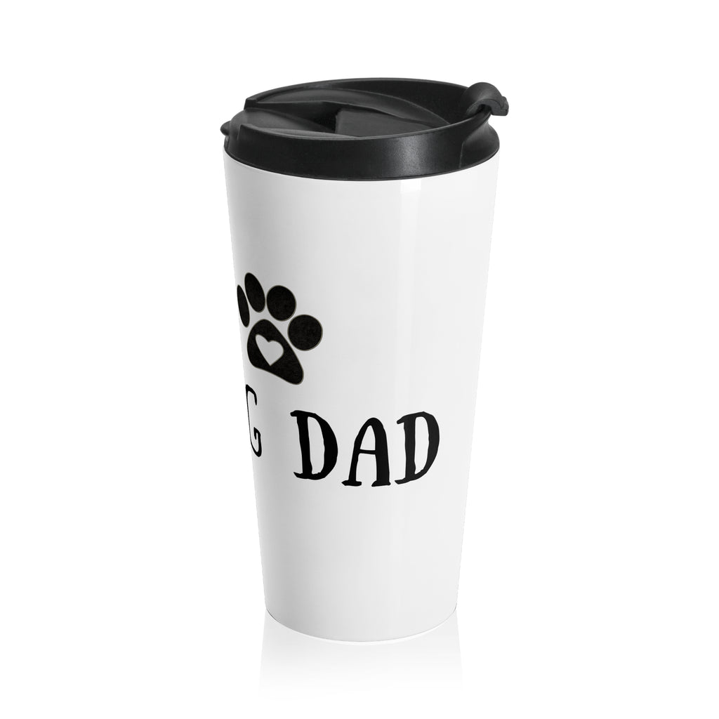 Dog Dad Stainless Steel Travel Mug – Paw Print Insulated Tumbler