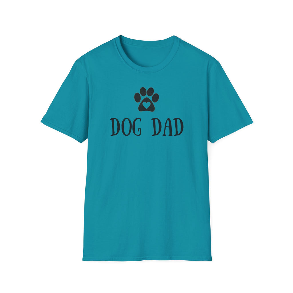 Dog Dad T-Shirt — Paw Print with Heart Graphic