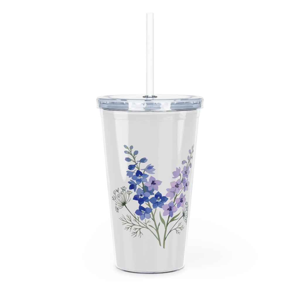 Lavender Bouquet Tumbler with Straw — 'Best Grandma Ever' Floral Travel Cup