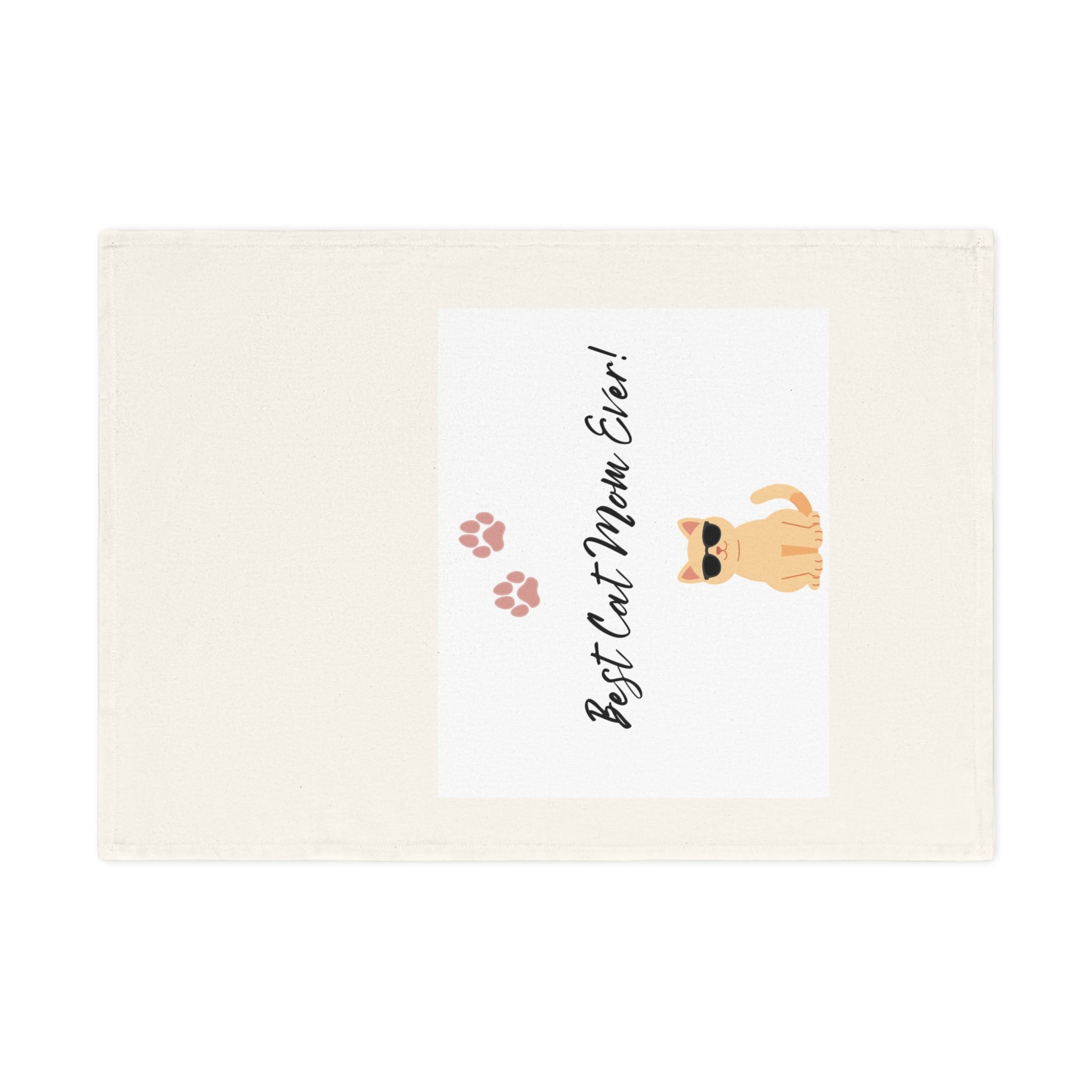 Best Cat Mom Ever! Cotton Tea Towel – Cute Cat Paw Kitchen Towel, Gift for Cat Lovers