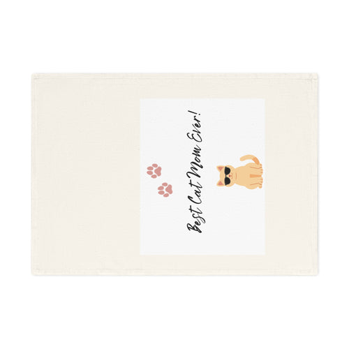 Best Cat Mom Ever! Cotton Tea Towel – Cute Cat Paw Kitchen Towel, Gift for Cat Lovers