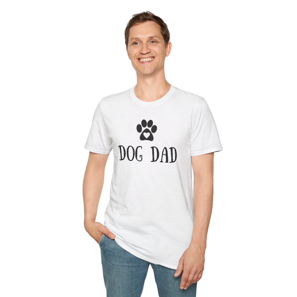 Dog Dad T-Shirt — Paw Print with Heart Graphic