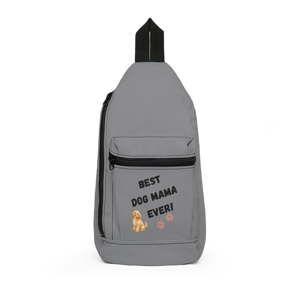 Dog Mama Sling Bag — 'Best Dog Mama Ever' Crossbody Pack with Paw Print