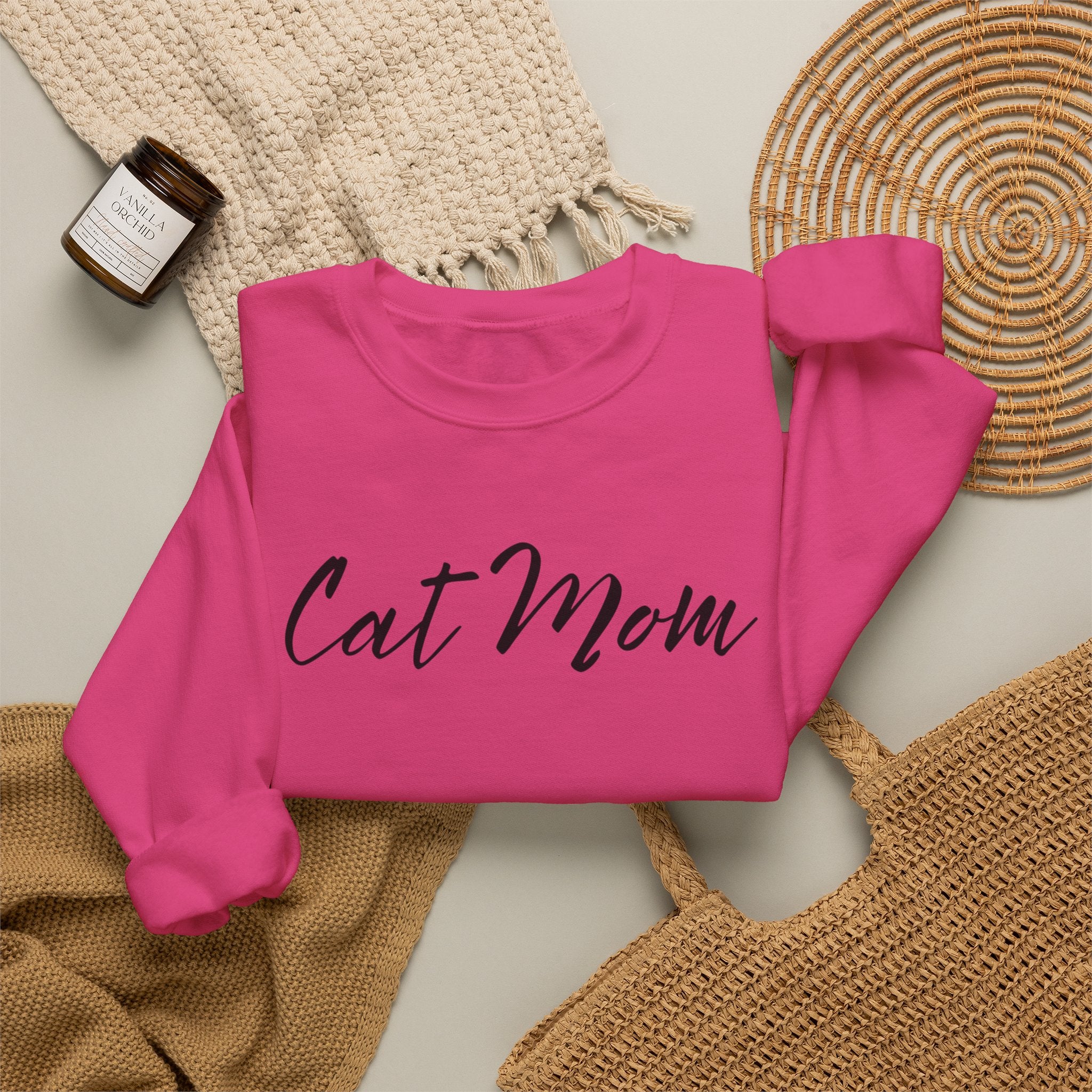 Cat Mom Crewneck Sweatshirt — Cozy Cat Lover Pullover
