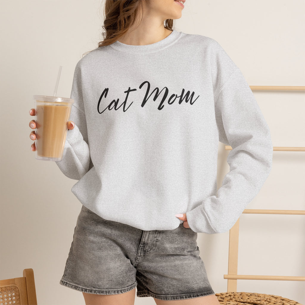 Cat Mom Crewneck Sweatshirt — Cozy Cat Lover Pullover