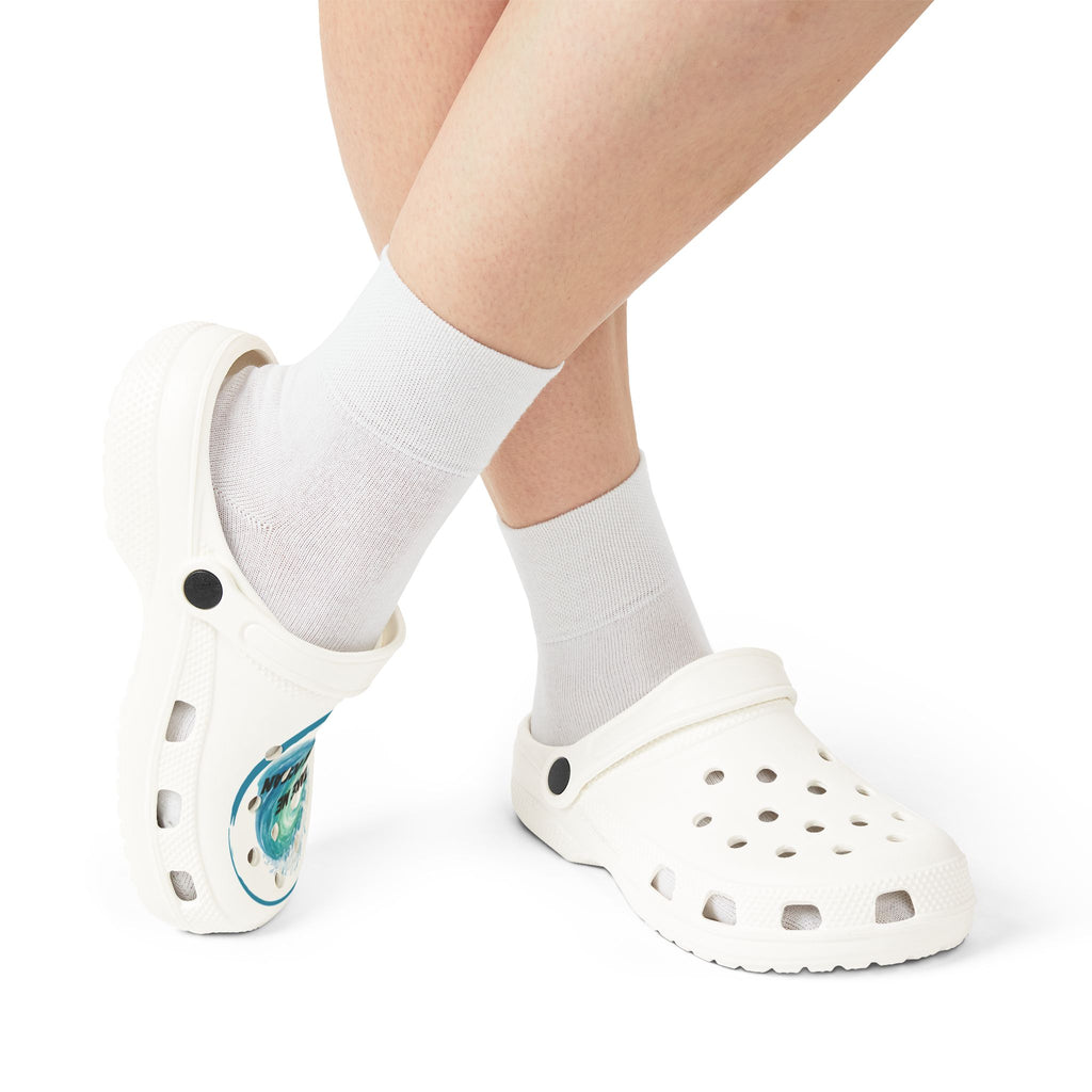 Take Me to the Ocean EVA Clogs — Watercolor Wave Slip-On Shoes