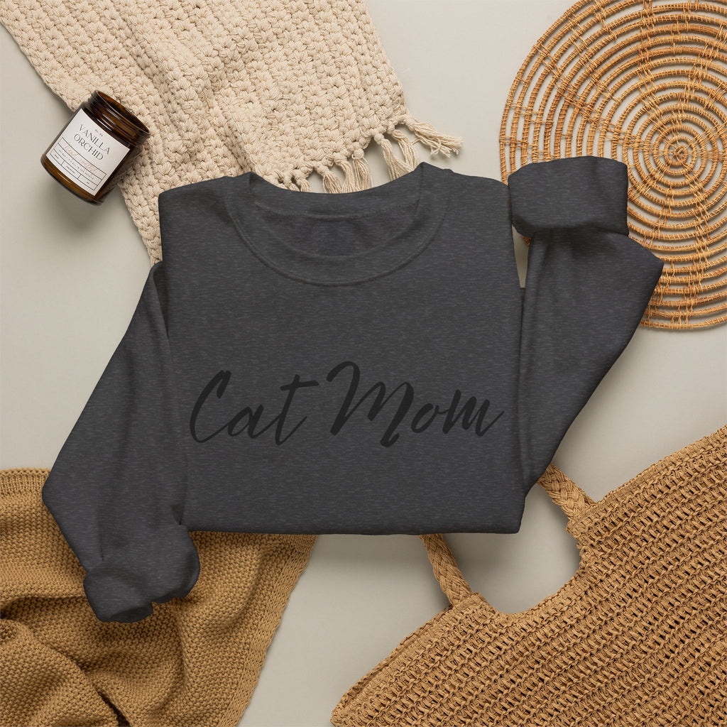 Cat Mom Crewneck Sweatshirt — Cozy Cat Lover Pullover