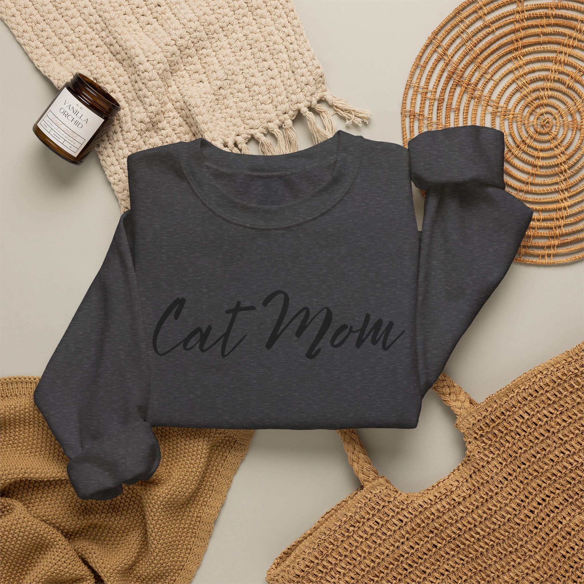 Cat Mom Crewneck Sweatshirt — Cozy Cat Lover Pullover