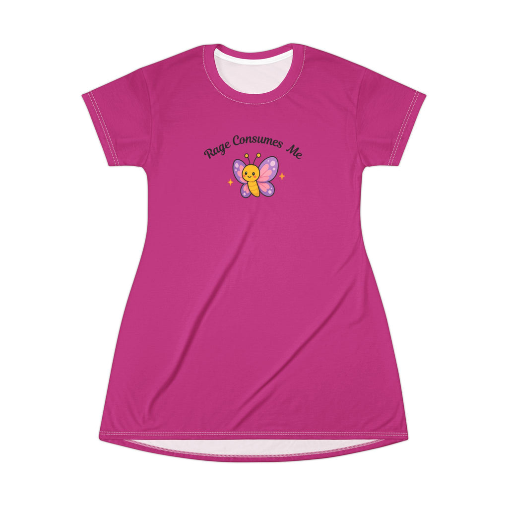 Butterfly Graphic T-Shirt Dress - "Rage Consume Me" Cute Kawaii Design