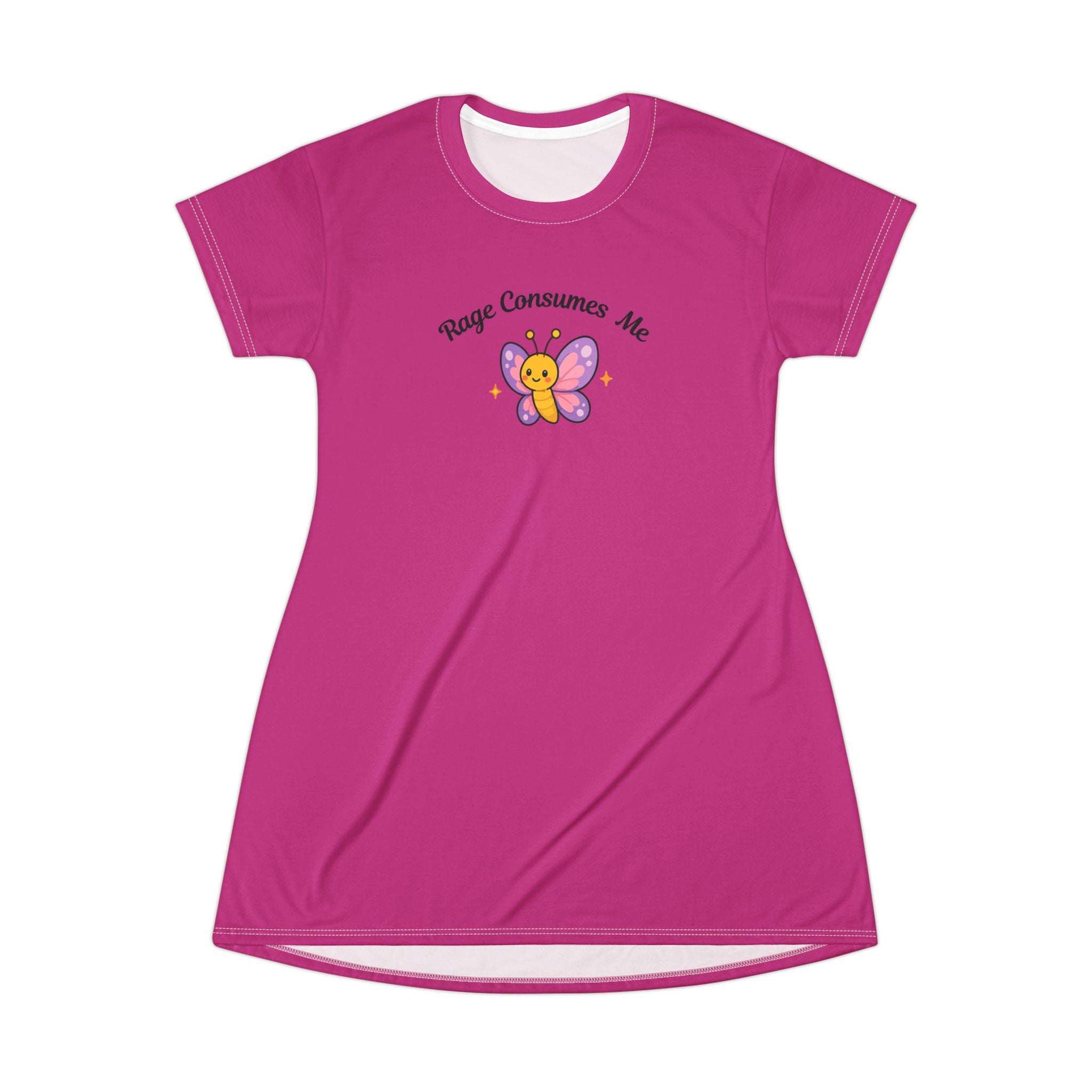 Butterfly Graphic T-Shirt Dress - "Rage Consume Me" Cute Kawaii Design