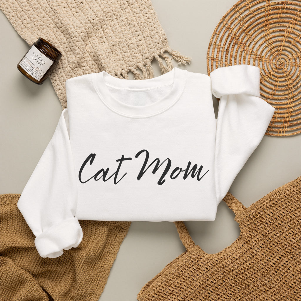 Cat Mom Crewneck Sweatshirt — Cozy Cat Lover Pullover